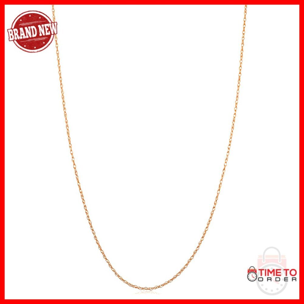 14k Rose Gold Rope Chain Necklace 18" Delicate Pendant Layering